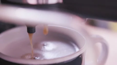 Coffee machine pouring coffee into cup 動画素材 63051900