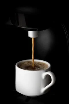 Coffee machine pouring coffee Foto stock