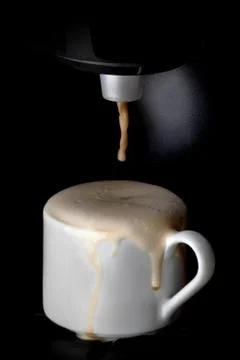 Coffee machine pouring coffee Stock Photos