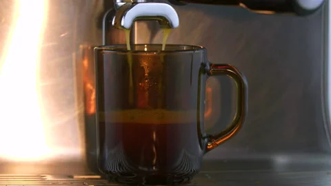 Coffee Machine Pouring Espresso In Cup Stock Footage 90228411