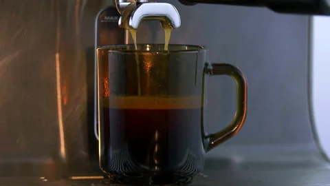 Coffee Machine Pouring Espresso In Cup Stock Footage 90228495