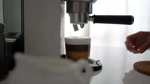 Coffee Machine Pouring Espresso In Cup Stock Footage 101444683