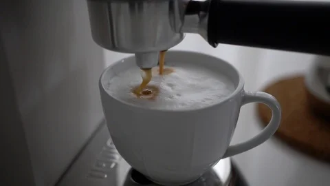 Coffee Machine Pouring Espresso In Cup Stock Footage 101444936