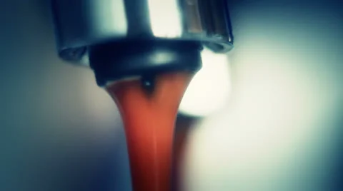 Coffee machine pouring espresso extremely close-up Stock Footage 23612353