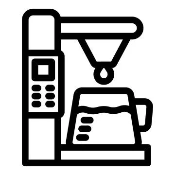 Coffee machine pouring freshly brewed coffee into a cup, brewing process Stock Illustration