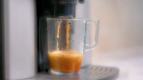 The coffee machine pours Americano coffee. Stock Footage 238700487