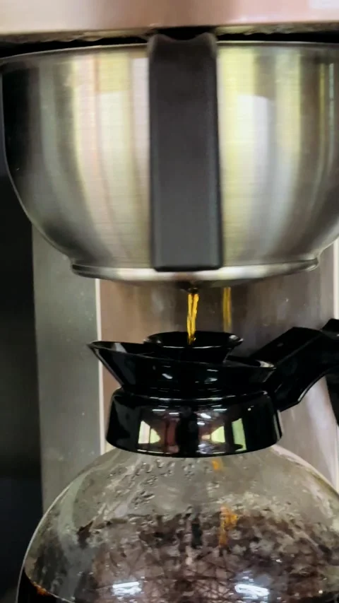 The coffee machine pours coffee Stock Footage 325452449