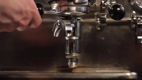 The coffee machine pours coffee into the glasses. Stock Footage 75152779