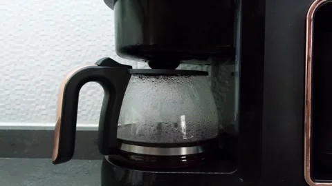 Coffee machine preparation convenient drink automatic filtration on footage Video stock 336585355
