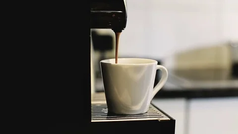 Coffee machine is preparing coffee.   Stock Footage 71775844