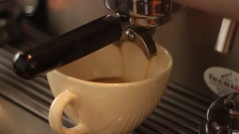 Coffee machine preparing a coffee Stock Footage 131985579