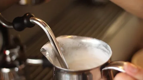 Coffee machine preparing a coffee latte Stock-Footage 131986044