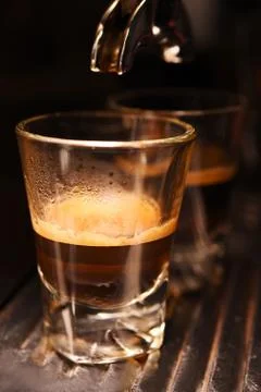 Coffee machine preparing cup of coffee Foto stock