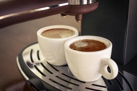Coffee machine preparing fresh coffee 写真素材