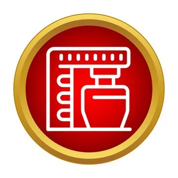 Coffee machine preparing a hot coffee beverage icon Stock Illustration