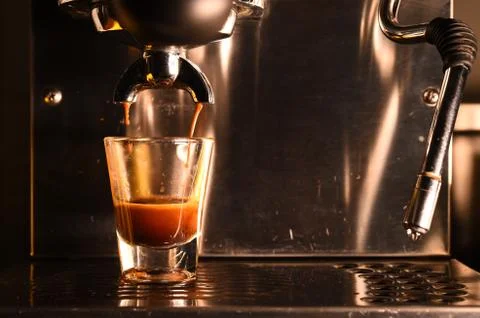 Coffee machine preparing Stock Photos