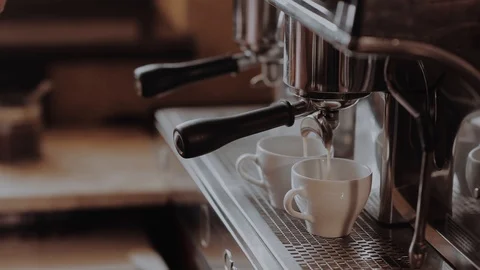Coffee machine in process Stock Footage 86915736