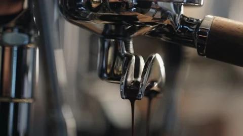 Coffee machine producing fresh coffee Stock Footage 132719317