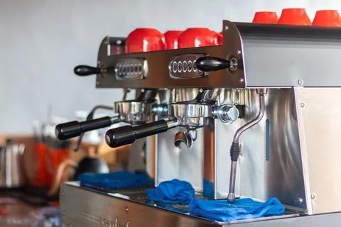 A coffee machine that is ready to use Stock Photos