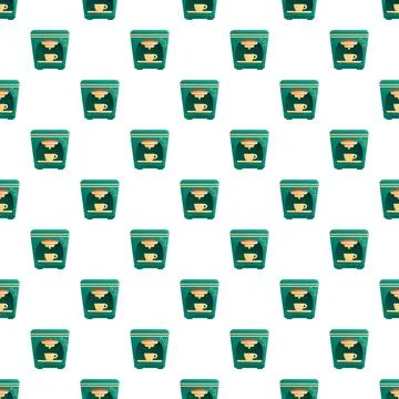 Coffee machine seamless pattern for cafe background Illustrazione stock
