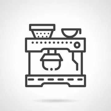 Coffee machine simple line vector icon Stock Illustration