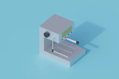 Coffee machine single isolated object. 3d render illustration イラスト素材