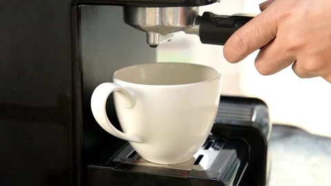 Coffee from machine with a small cup Stock-Footage 72916765
