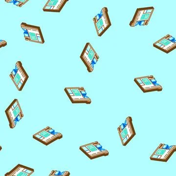 Coffee machine smart home isometric icon seamless pattern Stock Illustration