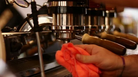Coffee machine steam in a bar, Florence, Italy, HD Stock Footage 93663881