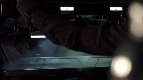 Coffee machine steam in slow motion Stock Footage 82731919