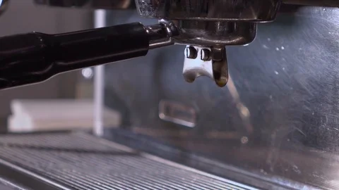 Coffee machine in steam, slow motion Stock Footage 116959617