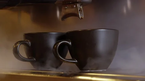 Coffee machine steaming Stock Footage 170020691