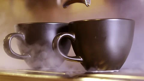 Coffee machine steaming Stock Footage 218600633