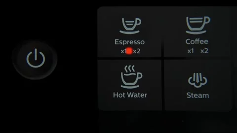 Coffee machine touch buttons. Close up detail Stock Footage 278819973