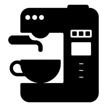 Coffee Machine Vector Icon Espresso Maker Coffee Maker Silhouette Illustration Stock Illustration