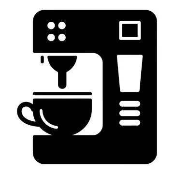 Coffee Machine Vector Icon Espresso Maker Coffee Maker Silhouette Illustration Stock Illustration