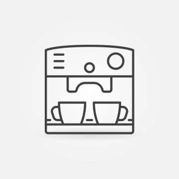 Coffee machine vector icon in thin line style Stock Illustration