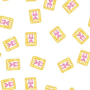 Coffee machine vector seamless pattern 스톡 일러스트