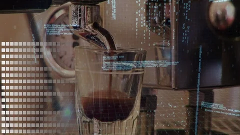 Coffee maker and interface codes Video stock 106234505