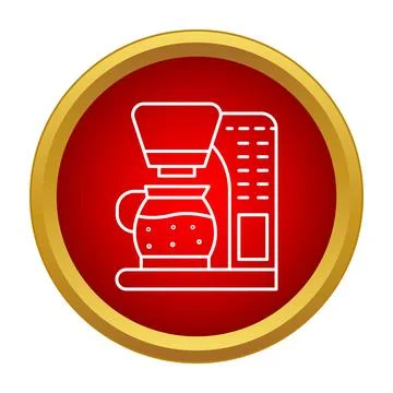 Coffee maker appliance producing hot beverage caffeine drink Stock Illustration