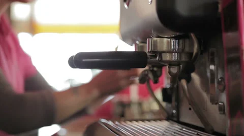 Coffee maker in a bar Stock Footage 35403928