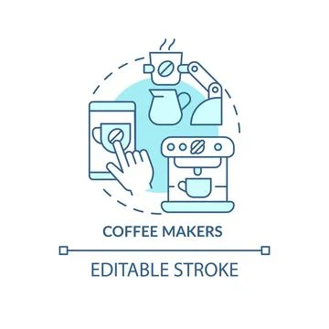 Coffee maker blue concept icon Illustrazione stock