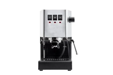 Coffee maker with cap for coffee isolated on white background. Stock Photos
