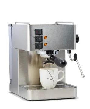 Coffee maker with coffee cup Stock Photos