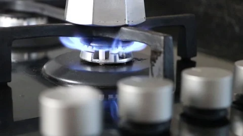 Coffee maker on the cooker Stock Footage 97757468