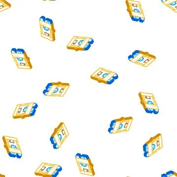 Coffee maker with cup dryer isometric icon seamless pattern Stock Illustration