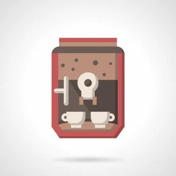Coffee maker with cups flat vector icon Stock Illustration