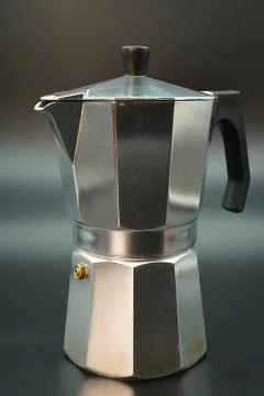 Coffee maker on a dark background. Stockfoto's