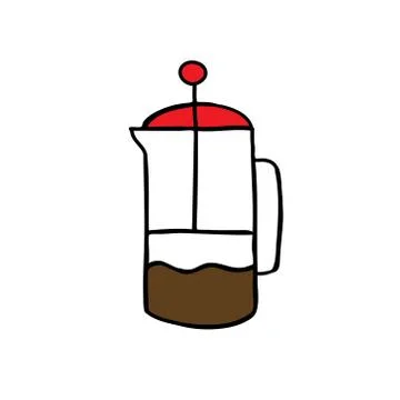 Coffee maker doodle icon, vector illustration Illustrazione stock