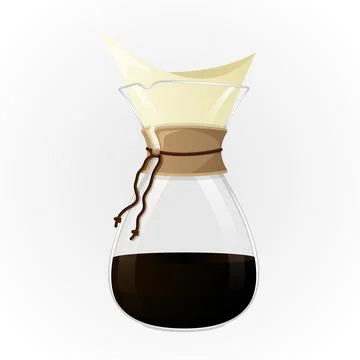 Coffee maker with a Drip Filter Stock Illustration